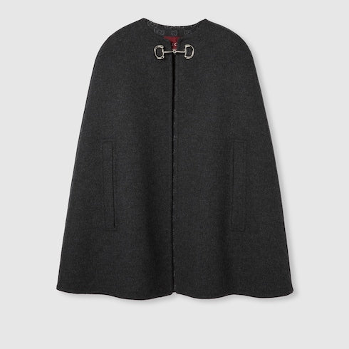 Silk wool cape with Horsebit