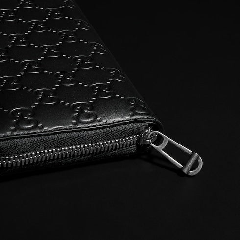 GG Emblem zip around wallet