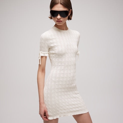Braided cotton blend dress