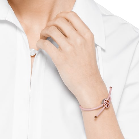 Bracelet with enamel Round Interlocking G