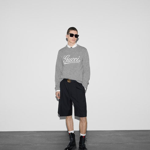 Wool sweater with Gucci intarsia