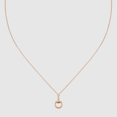 Gucci Horsebit diamond 18k pendant necklace