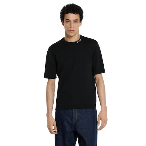 Silk cotton T-shirt with Gucci intarsia