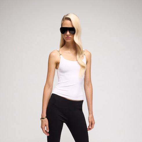 Viscose crêpe jersey top with Horsebit