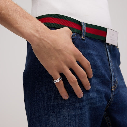 Gucci Interlocking crystal ring