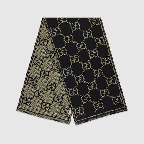 Check GG wool scarf