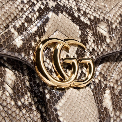 GG Marmont python medium shoulder bag