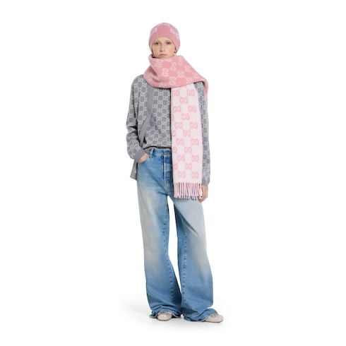 GG alpaca wool blend scarf