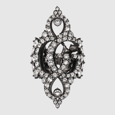 GG Marmont crystal wide ring