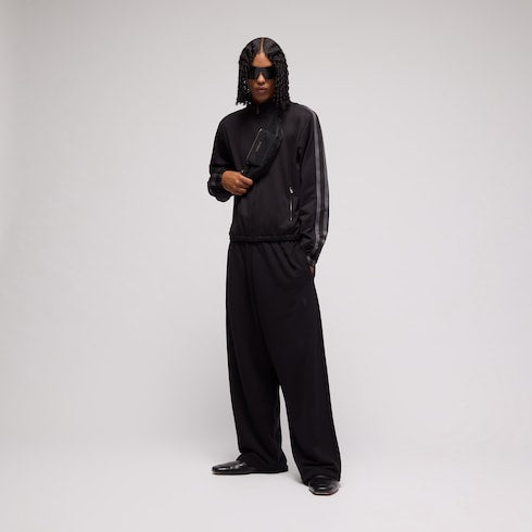 Cotton jersey zip jacket with muted Web