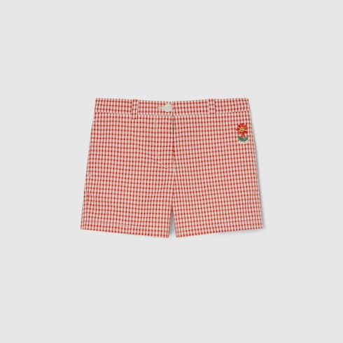Children's gingham cotton shorts