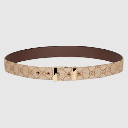 Belt with squared buckle