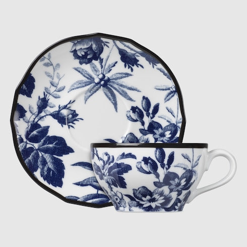 Herbarium teacup and saucer, set of two