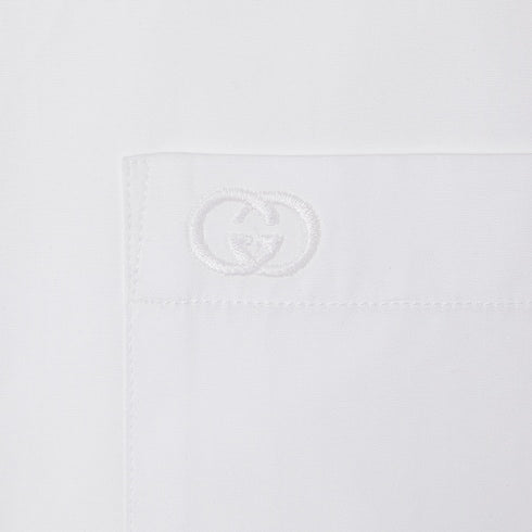Cotton poplin shirt with embroidery