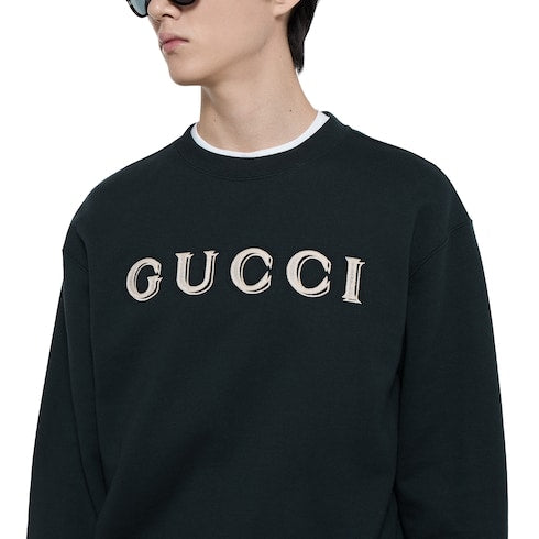 Cotton jersey sweatshirt with embroidery