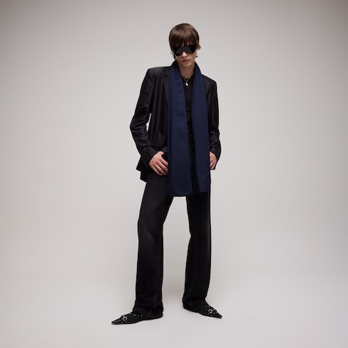 GG wool silk jacquard stole