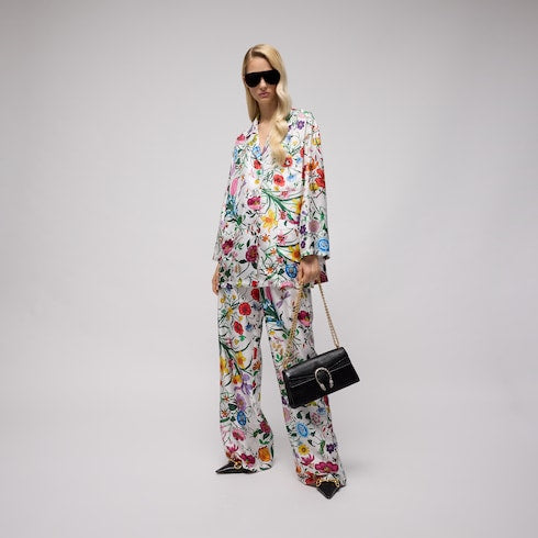 Printed silk twill shirt
