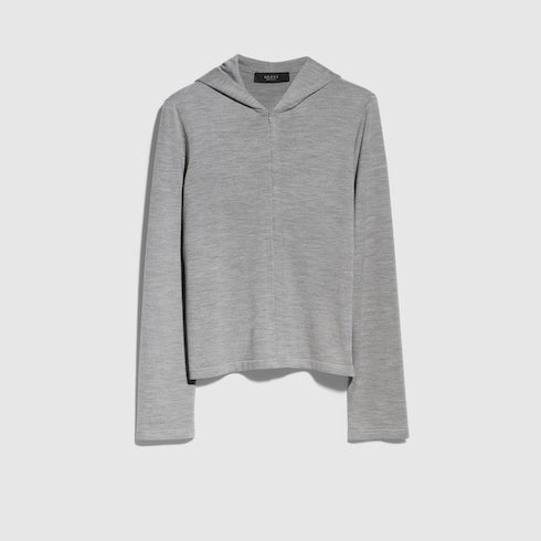 Wool silk blend hooded cardigan