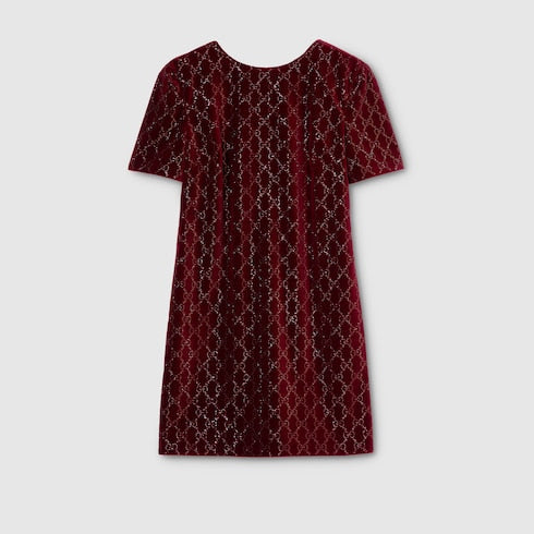 Embroidered cotton velvet dress