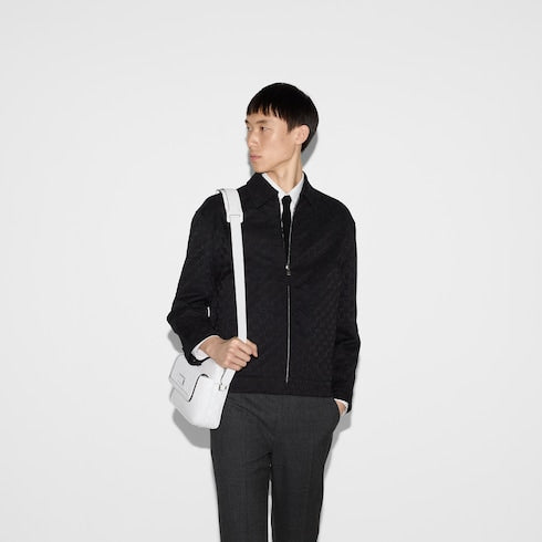 Reversible nylon and GG canvas jacket