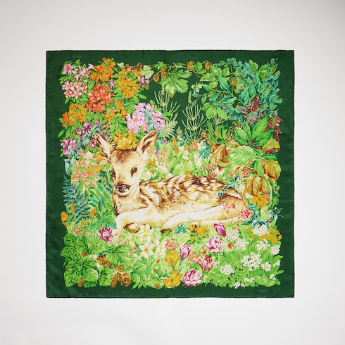 "Giardino di Seta" printed silk carré