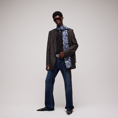 Gucci Double G cotton silk stole