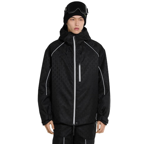 GG technical fabric jacquard jacket