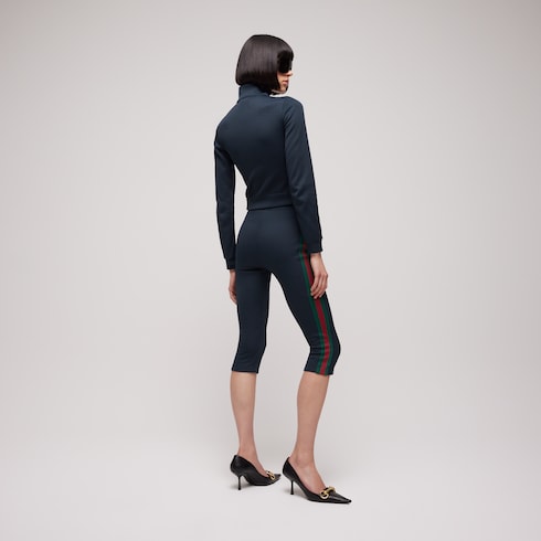 Rib cotton jersey pants with Web