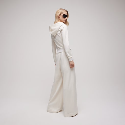 Cotton silk jersey zip sweatshirt