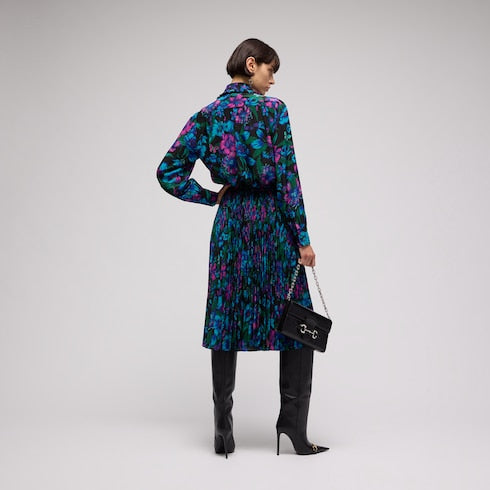 Printed silk crêpe de chine shirt