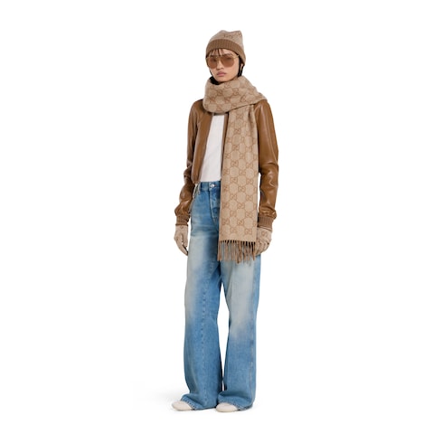 GG cashmere lamé scarf