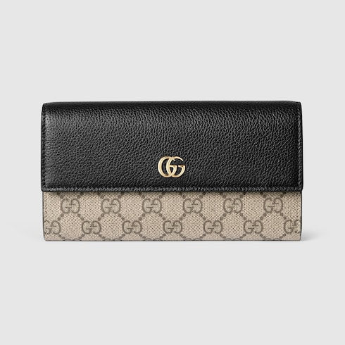 Bi-color GG Marmont continental wallet