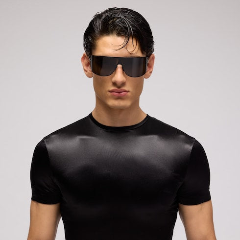 Stretch satin jersey T-shirt
