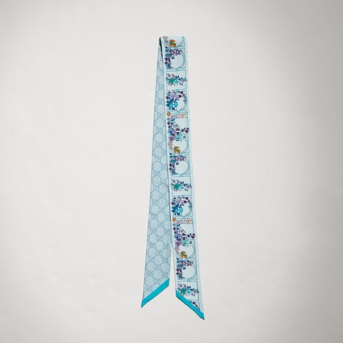 Printed silk twill ribbon
