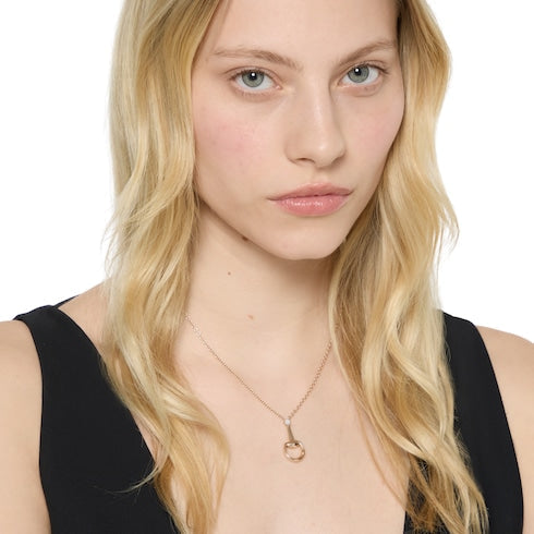 Gucci Horsebit diamond 18k pendant necklace