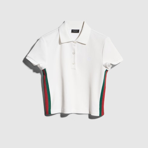 Rib cotton jersey polo shirt with Web