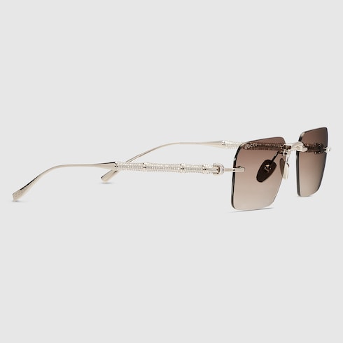 Frameless rectangular sunglasses