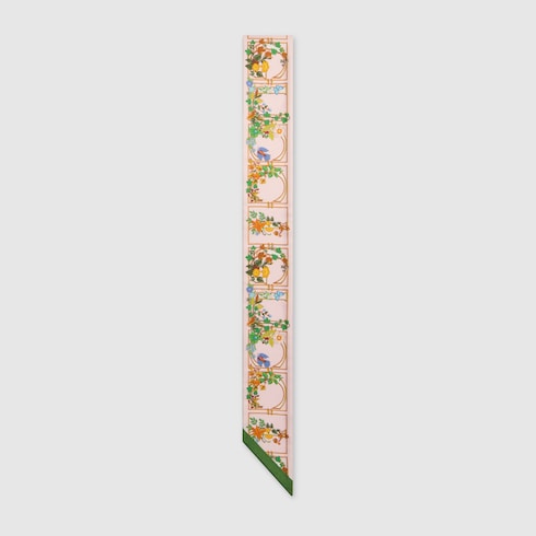 Printed silk twill ribbon