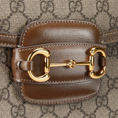 GG Supreme / Brown Gucci 1955 Horsebit Shoulder Bag