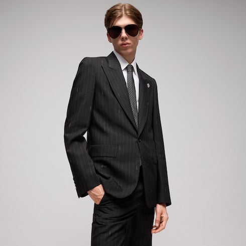 Horsebit silk jacquard tie
