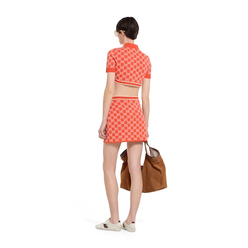 GG fine cotton jacquard skirt