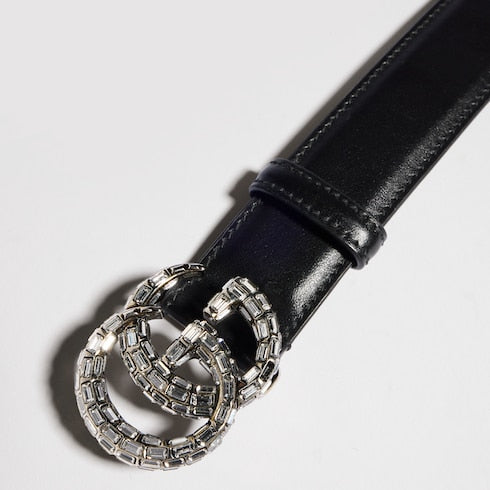 GG Marmont thin belt with crystals