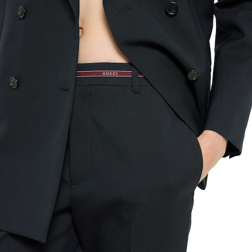 Wool pants with Gucci selvedge detail