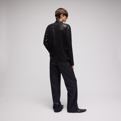 Shiny technical satin shirt
