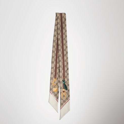 Printed silk twill ribbon