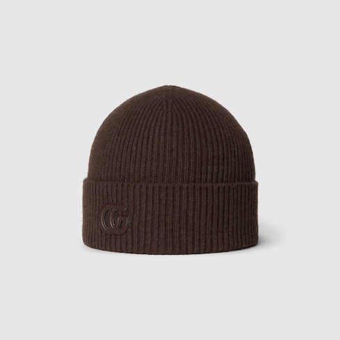 Cashmere hat with patch