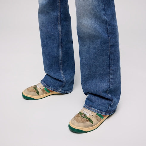 Butter Leather Women's Green Heel Screener Sneaker