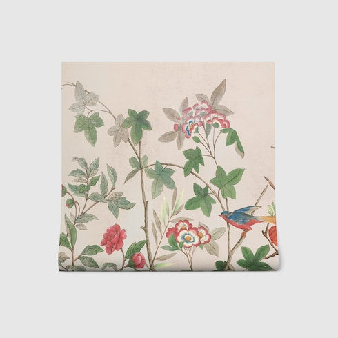 Beige Tian Print Wallpaper