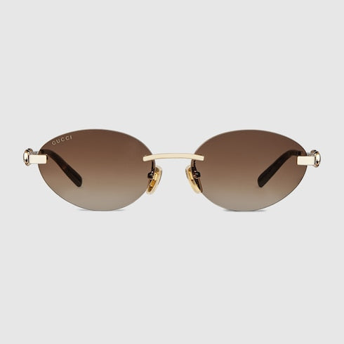 Frameless oval sunglasses