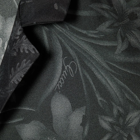 Printed silk twill bowling shirt